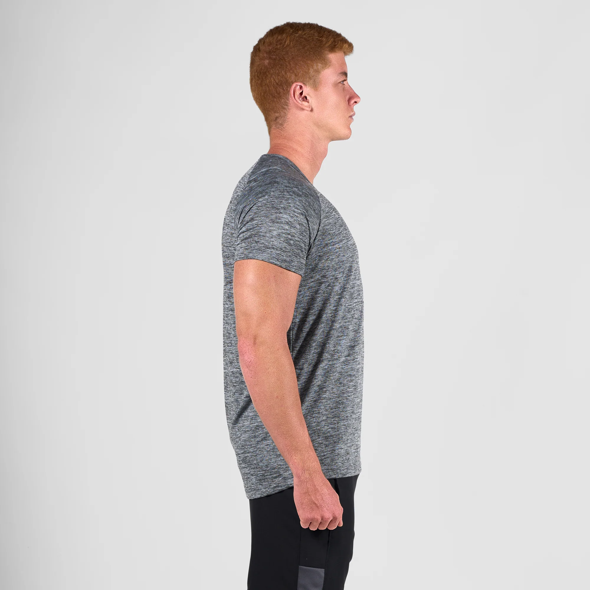 Camiseta Dry Fit Essential Mescla Cinza - Image 4