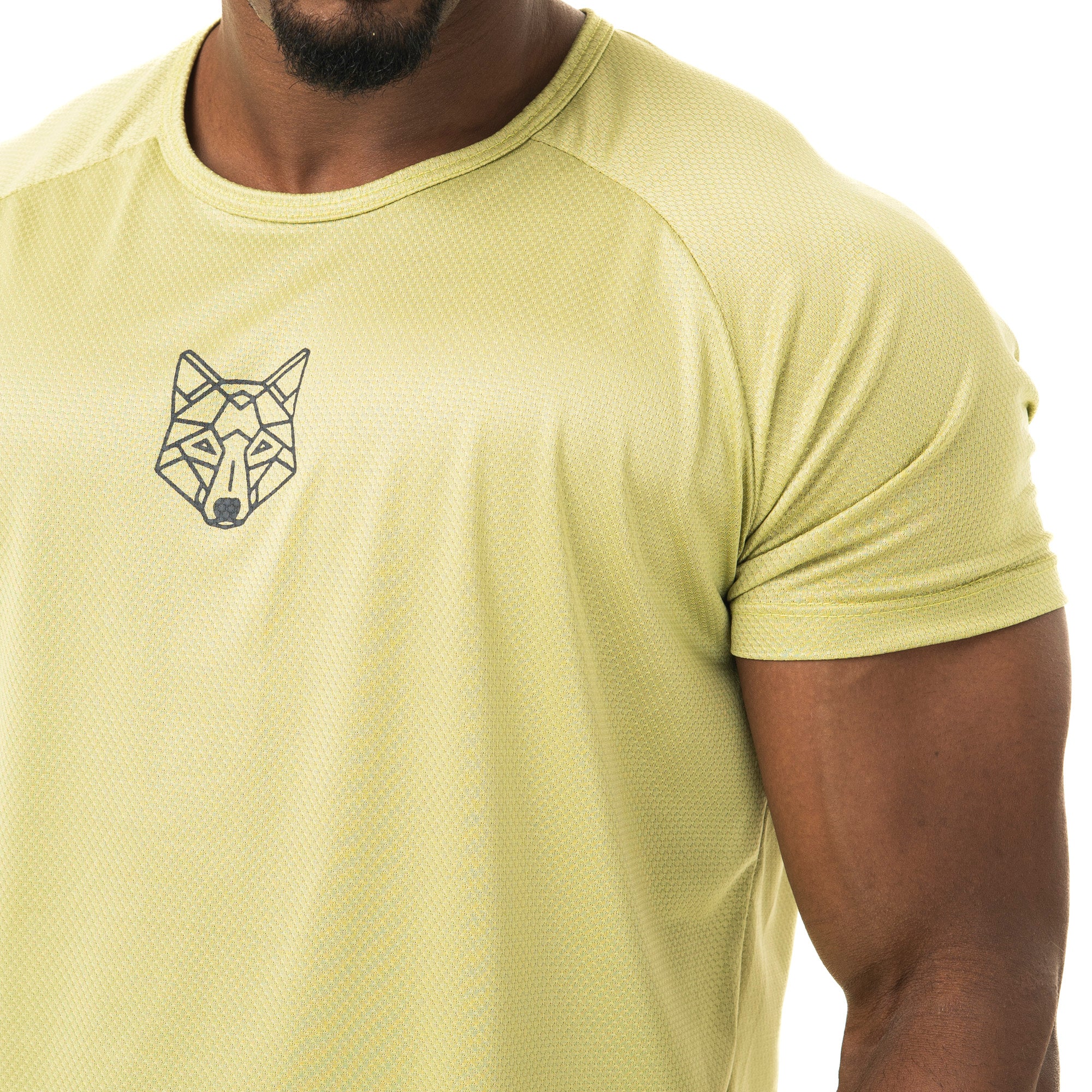 Camiseta Dry Fit Lobo Geométrico Verde Folha - Image 2