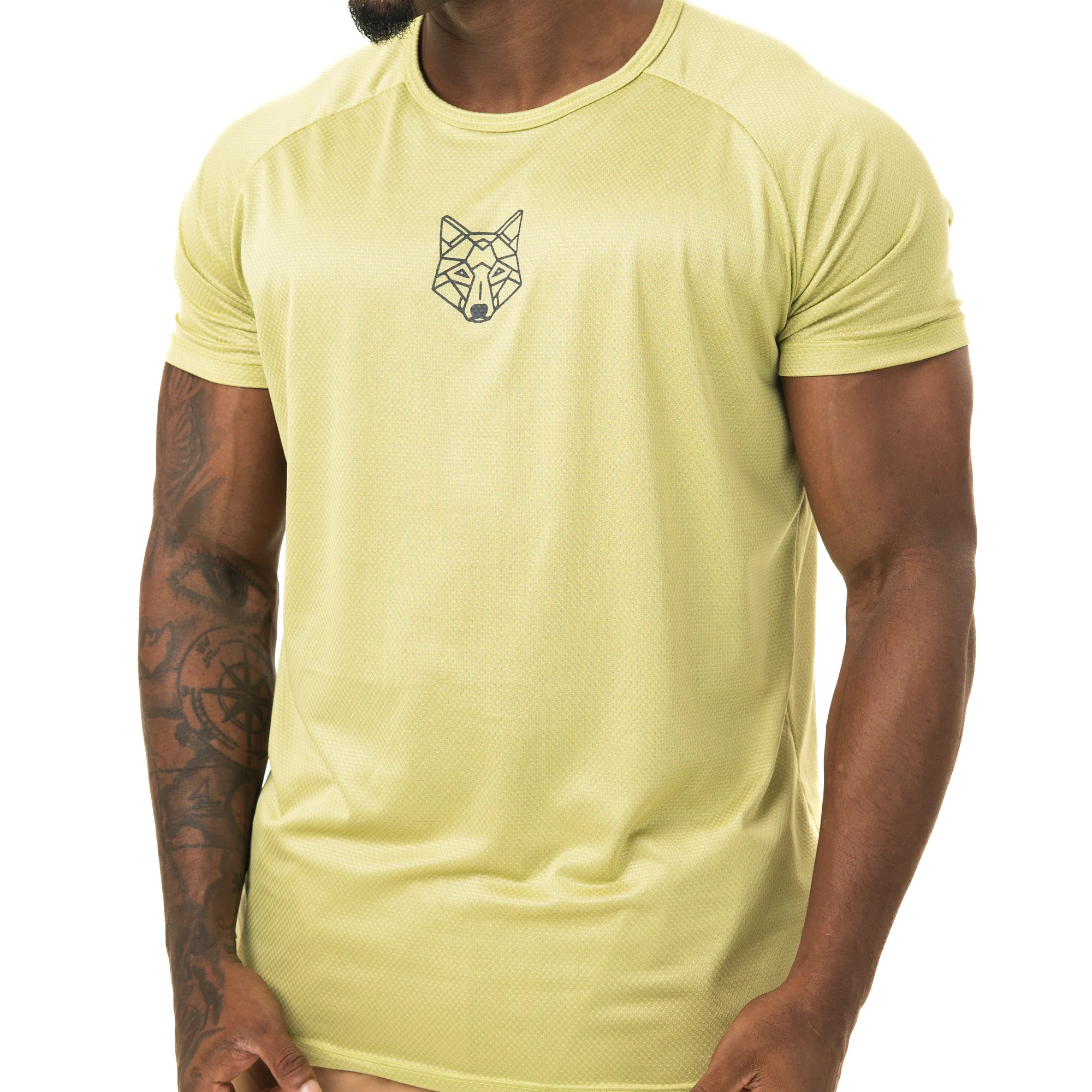 Camiseta Dry Fit Lobo Geométrico Verde Folha - Image 6