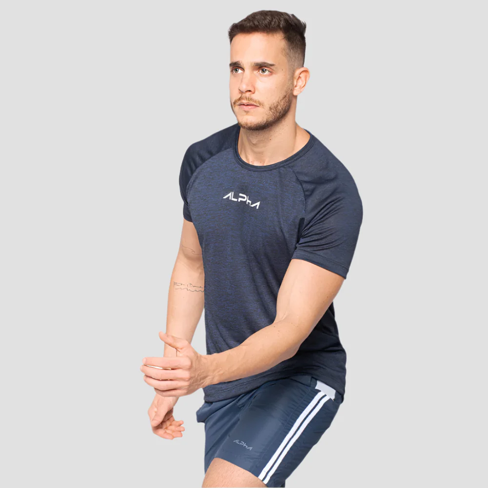 Camiseta Dry Fit  New Fluid Mescla Marinho - Image 3