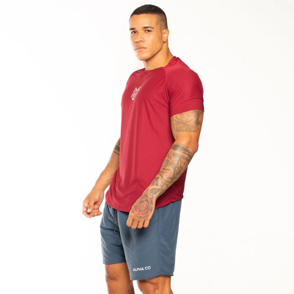 Camiseta Dry Lobo Geometrico Vinho - Image 4