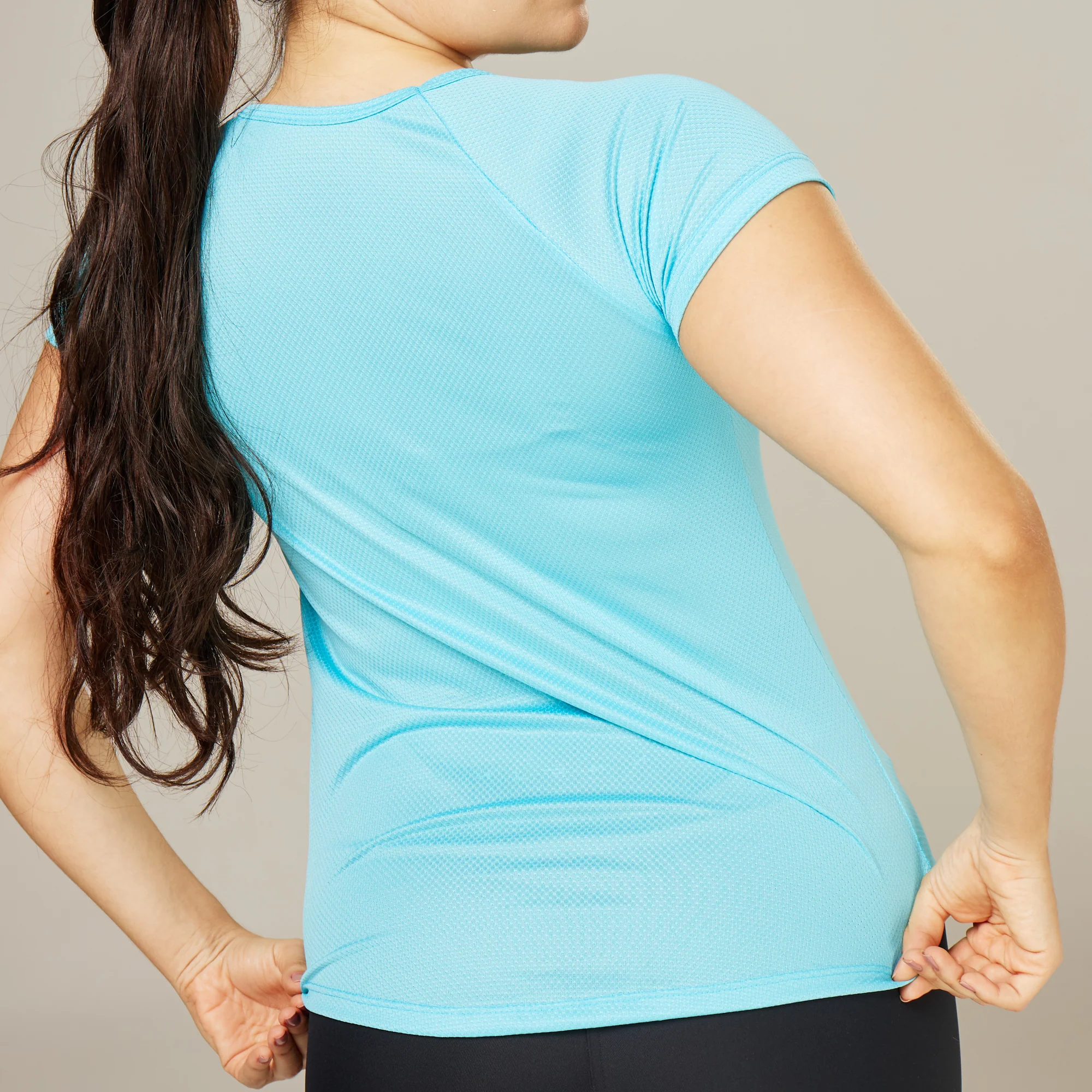 Camiseta Feminina Dry Fit Lobo Geométrico Azul Pavão - Image 10