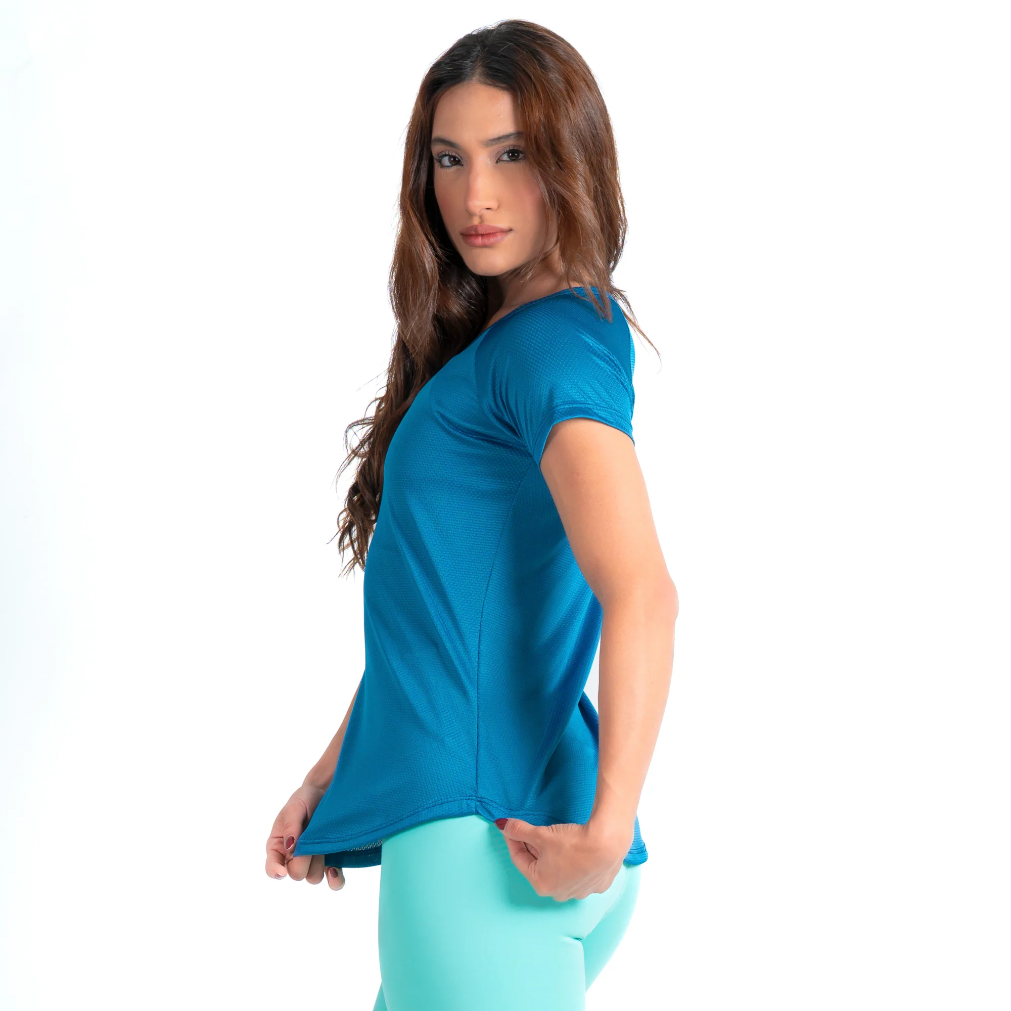 Camiseta Feminina Dry Fit New Horizon Azul Safira - Image 4