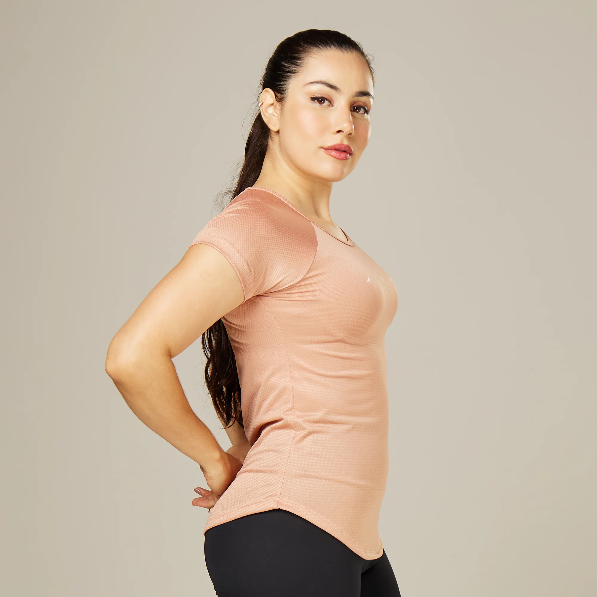 Camiseta Feminina Dry Fit Space Horizon Marrom Cappuccino - Image 7