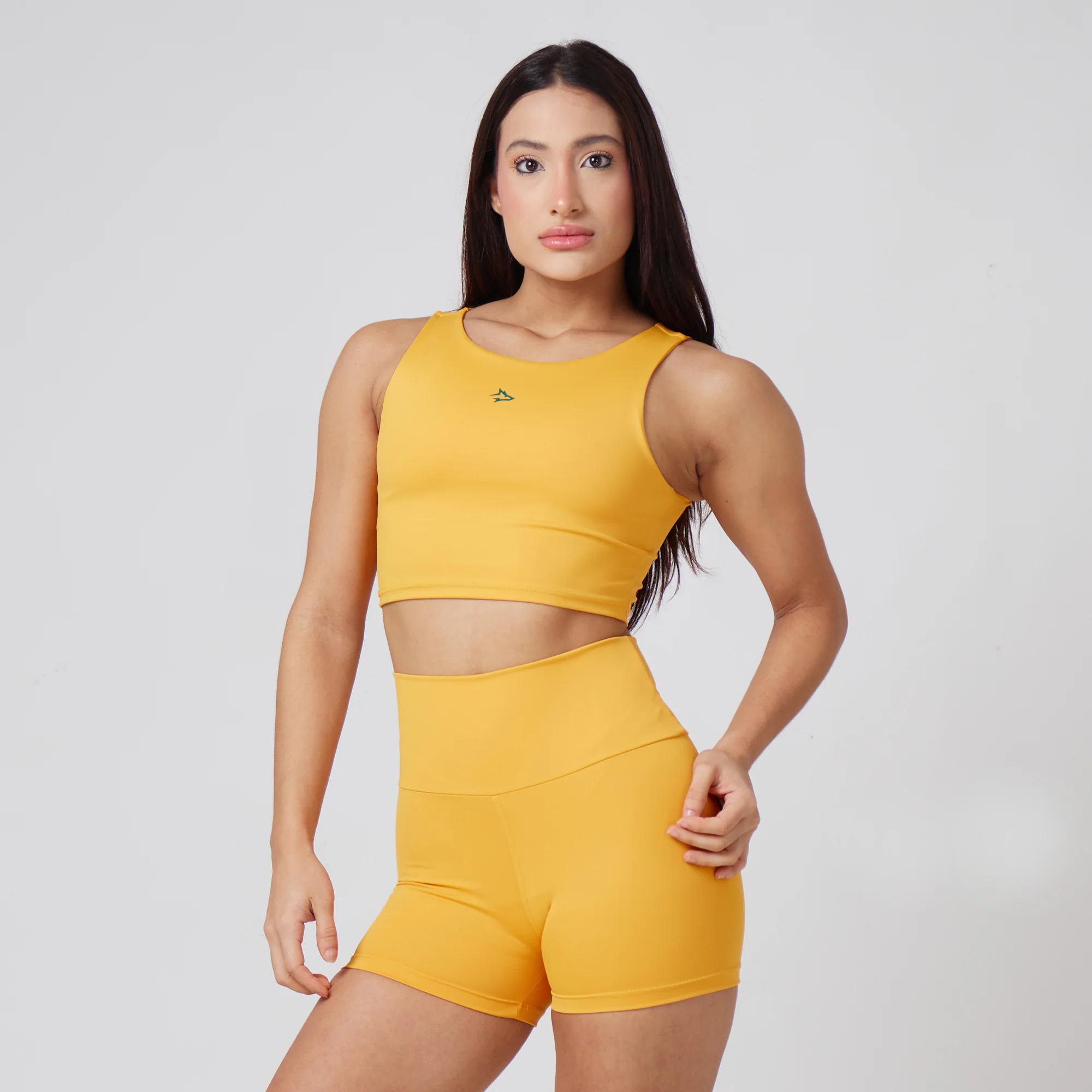 Conjunto Basic Feminino Top e Short - Sport Lupus Amarelo Canário