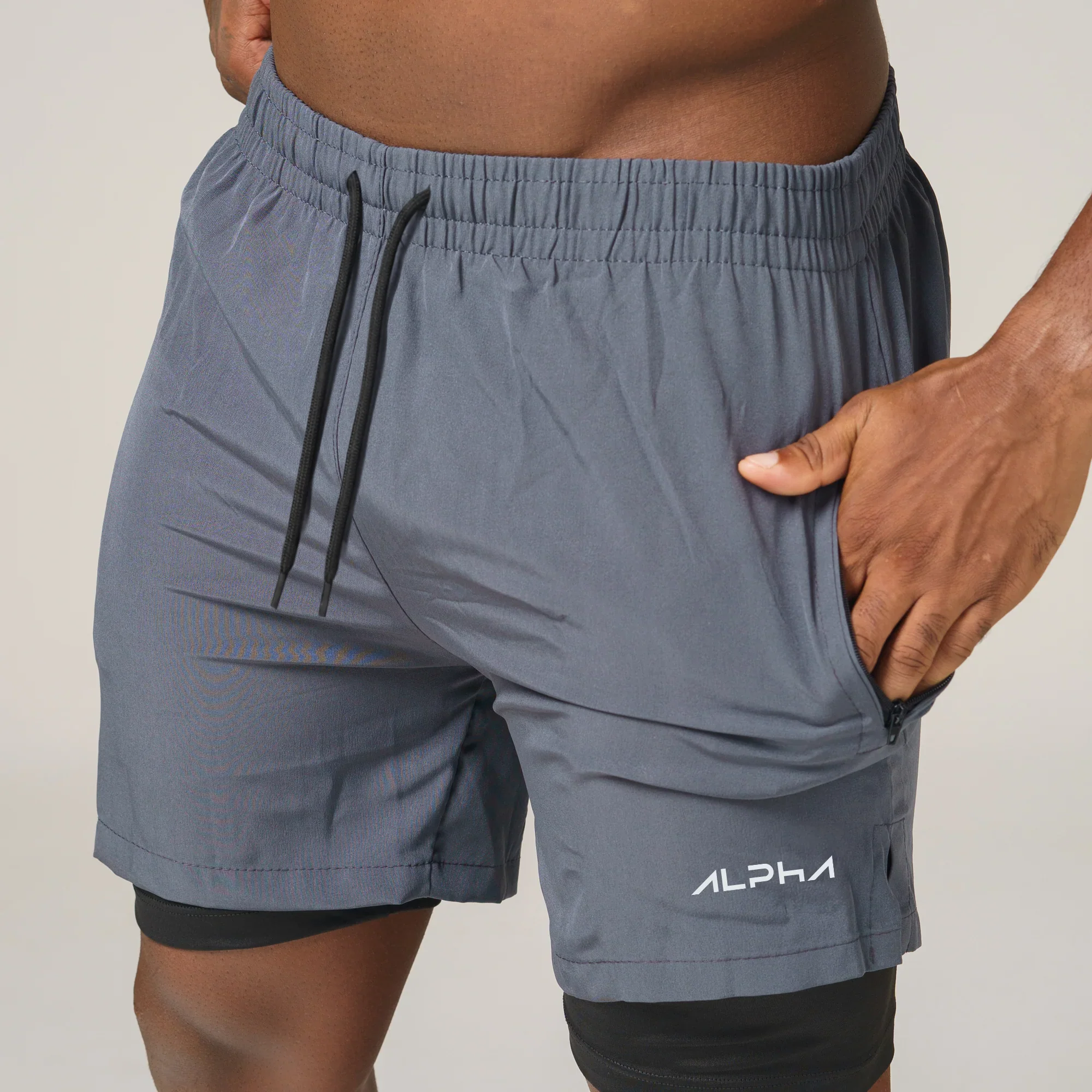 Short de Compressão Dry Fit Chumbo Bolso Ziper - Fluid - Image 9